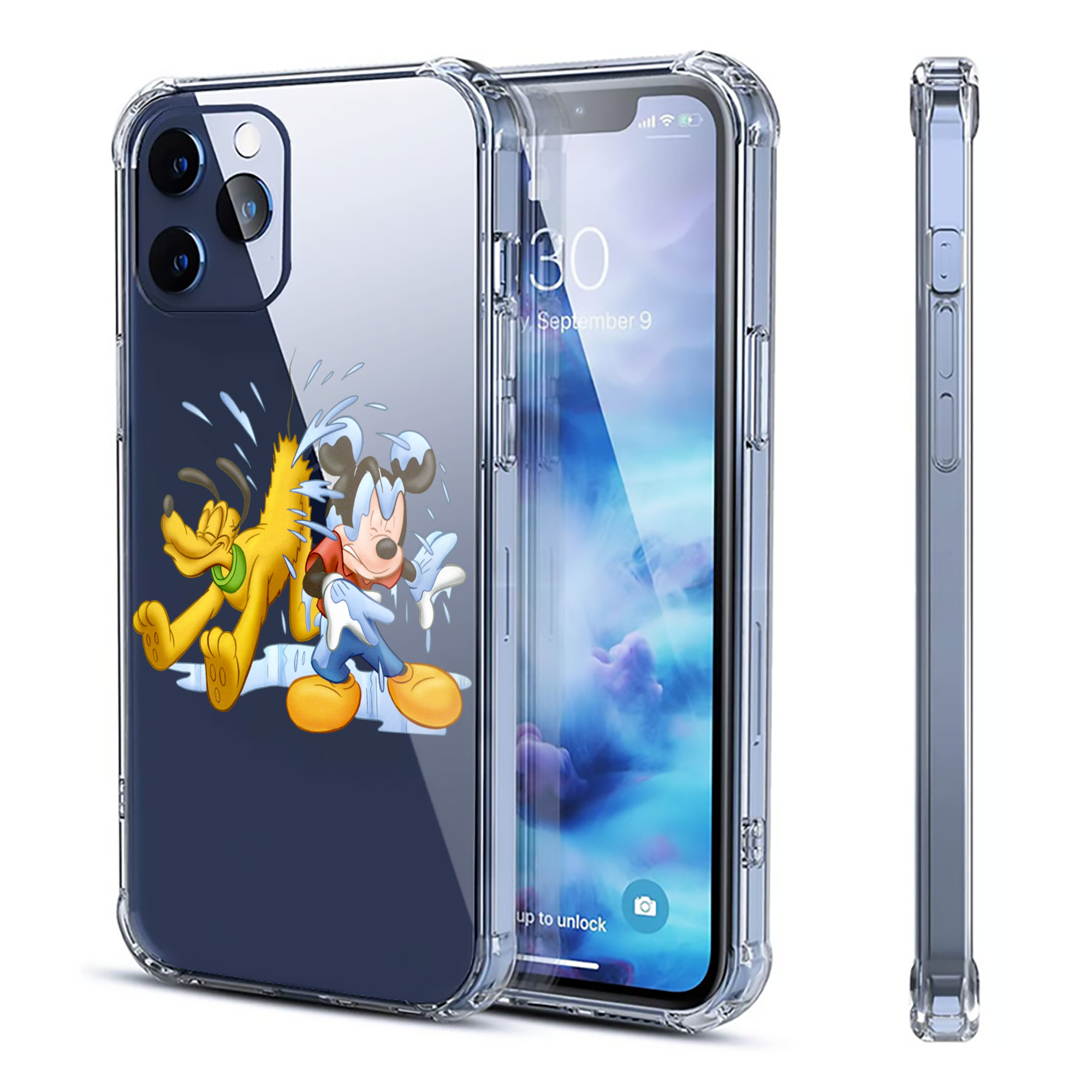 （画像用） ミッキーマウス Mickey Mouse 【iPhone 12シリーズ対応】透明スマホケース（クリアソフトケース）